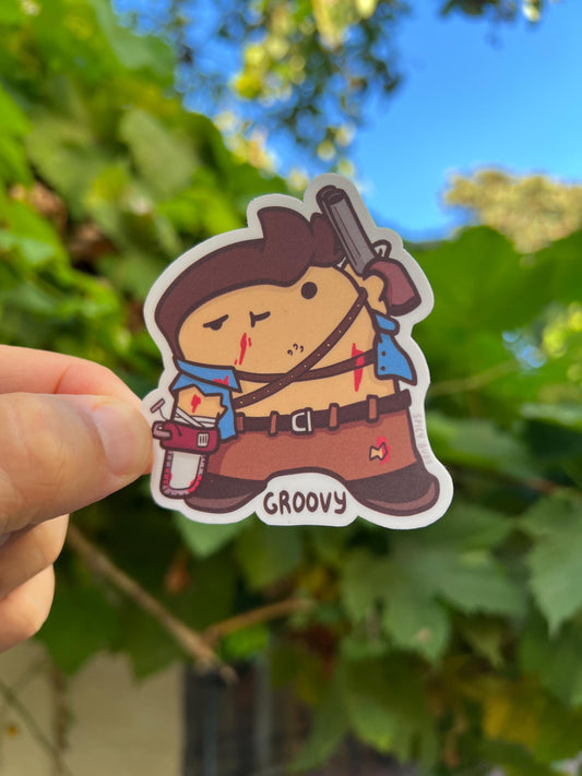 Evil Dead Ash Groovy - cute vinyl sticker