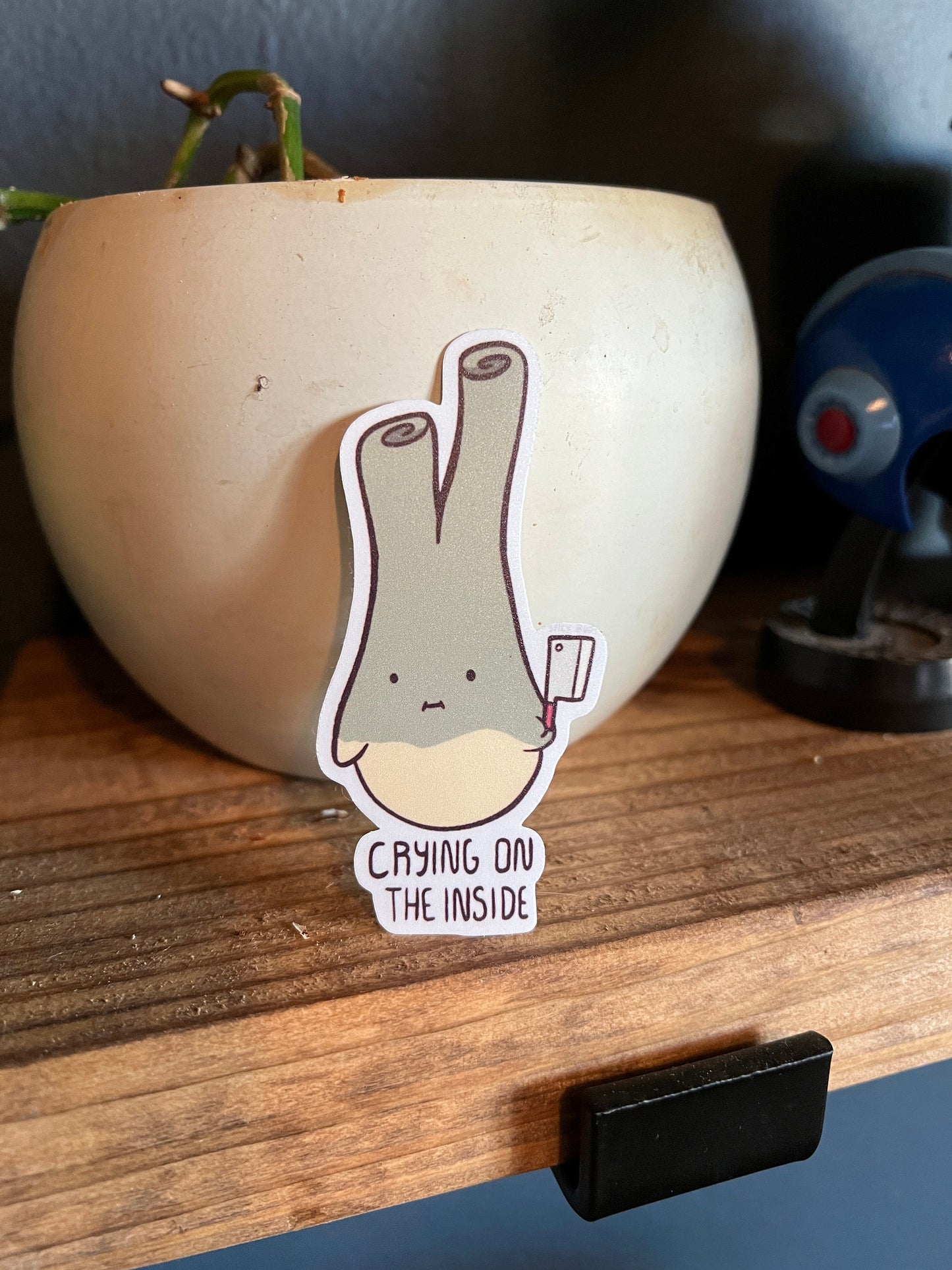 Crying on the inside onion - cute vinyl sticker