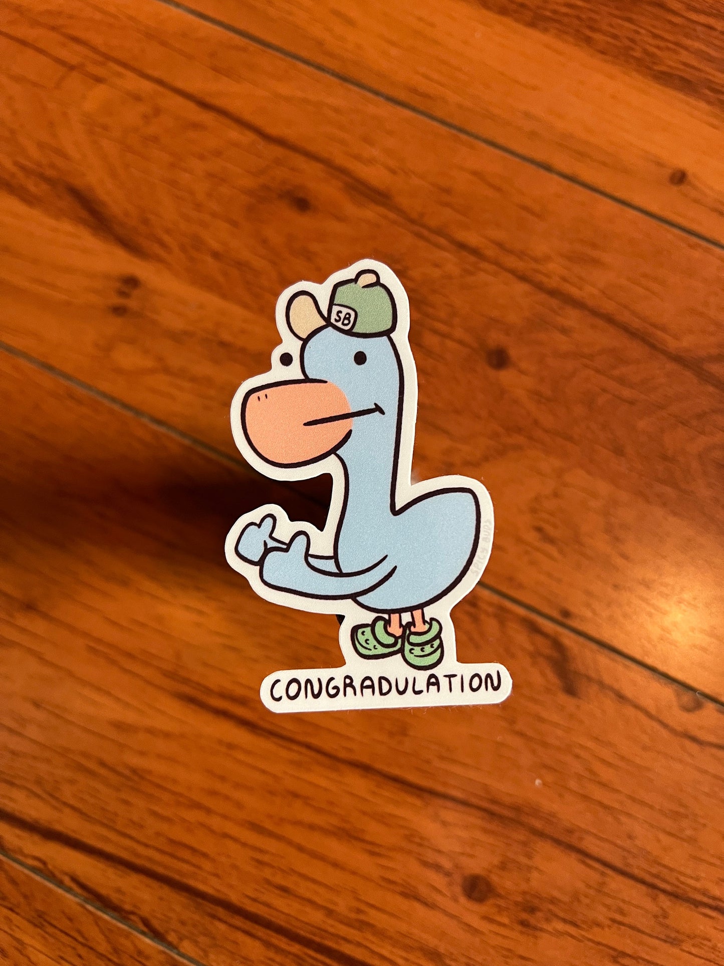 Congradulation duck - cute vinyl sticker