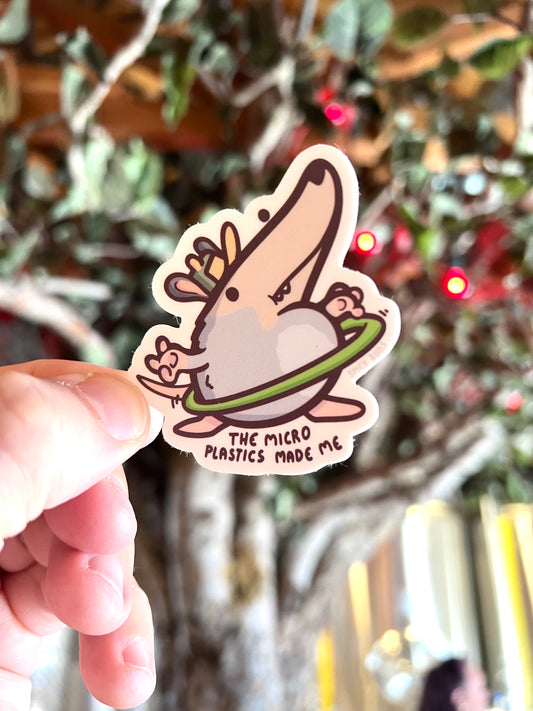 The Microplastics Made Me - vinyl sticker