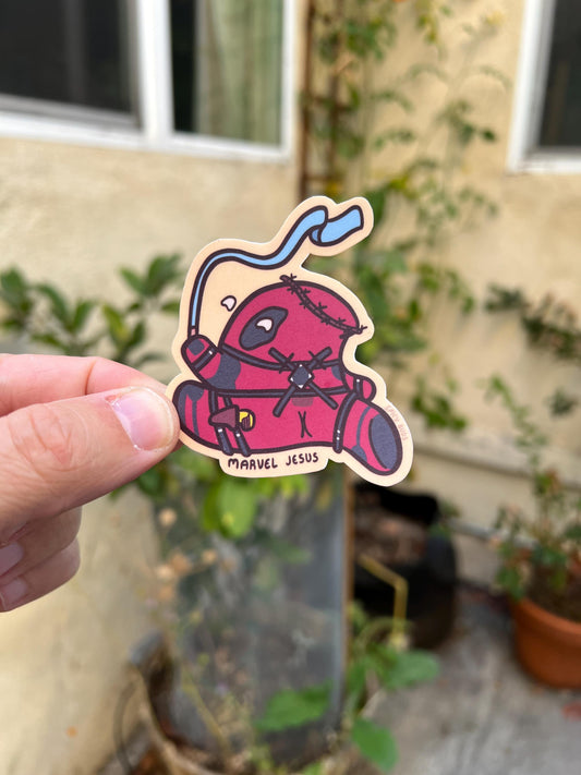 Deadpool marvel jesus - cute vinyl x-men sticker