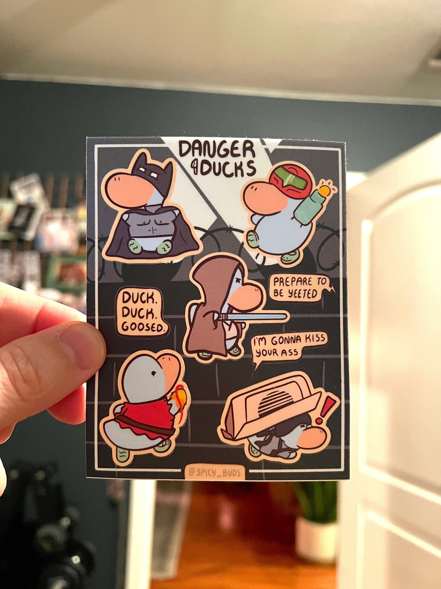 Danger Ducks Sticker Sheet - cute funny video game nerdy vinyl stickers