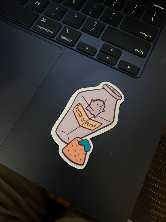 Potion of zero fucks - cute vinyl sticker