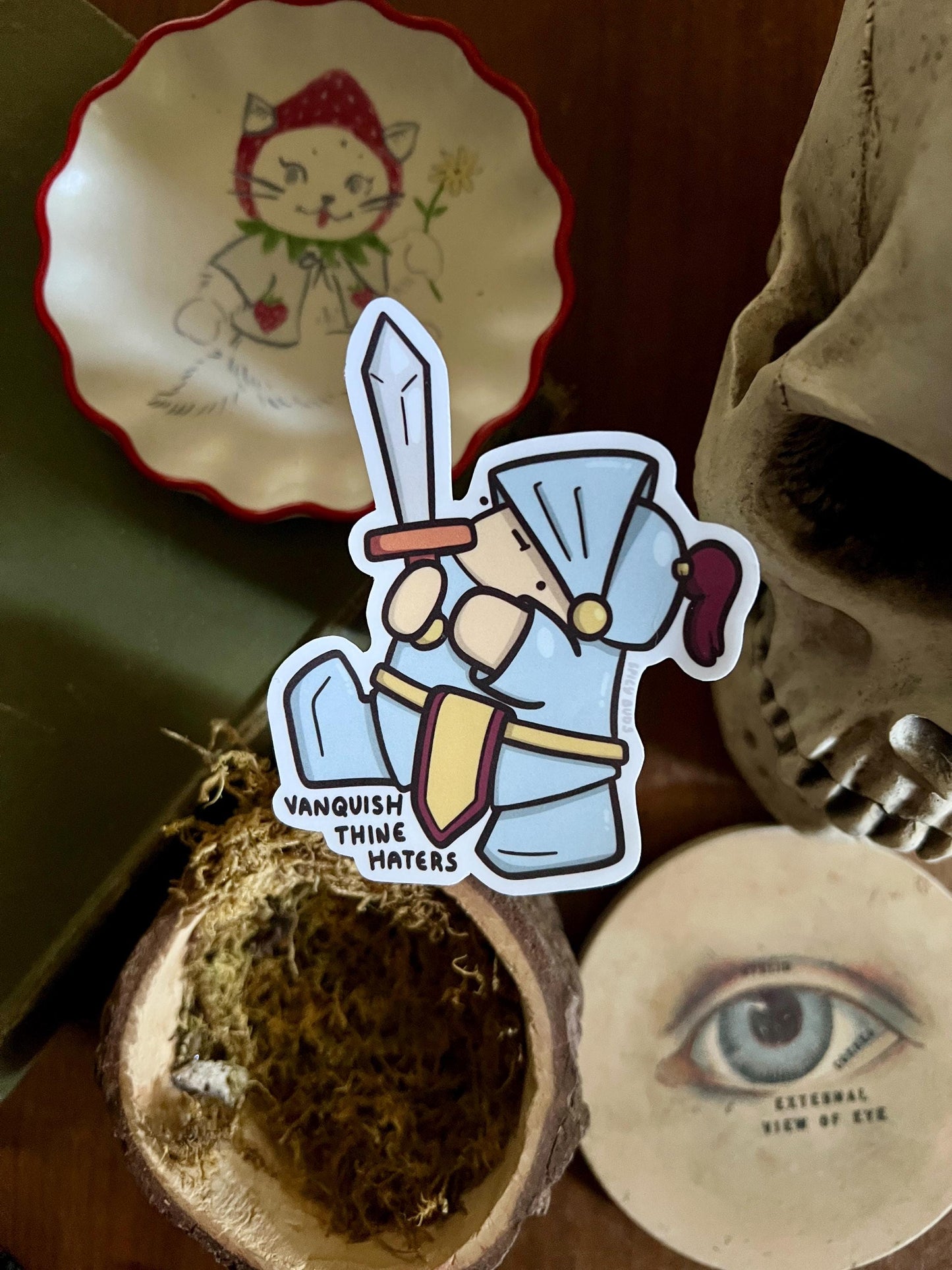 Vanquish thine haters - cute funny knight sticker
