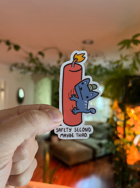 Safety Second cat - cute vinyl sticker