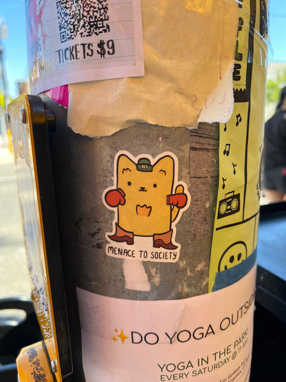 Menace to society cat sticker