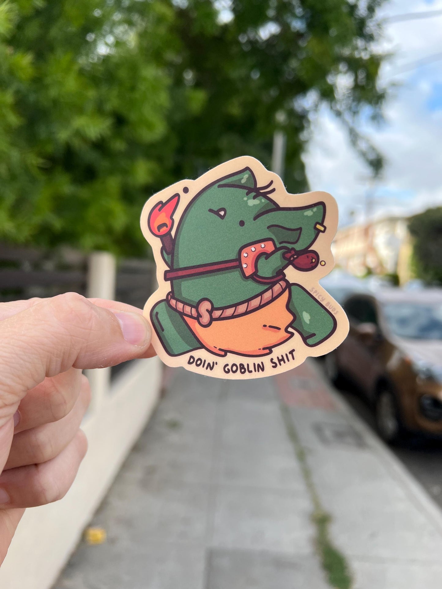 Doin' Goblin Shit - cute funny goblin sticker