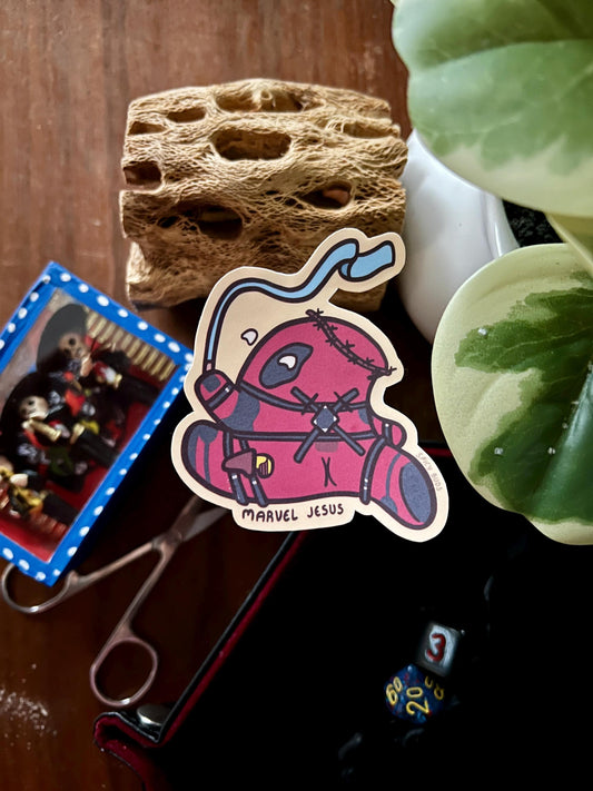 Deadpool marvel jesus - cute vinyl x-men sticker