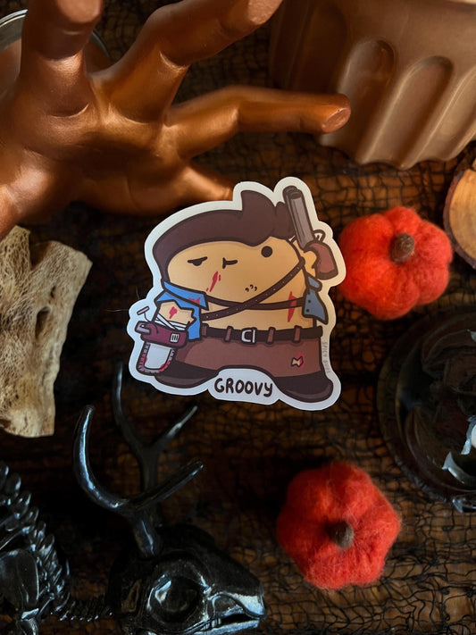 Evil Dead Ash Groovy - cute vinyl sticker