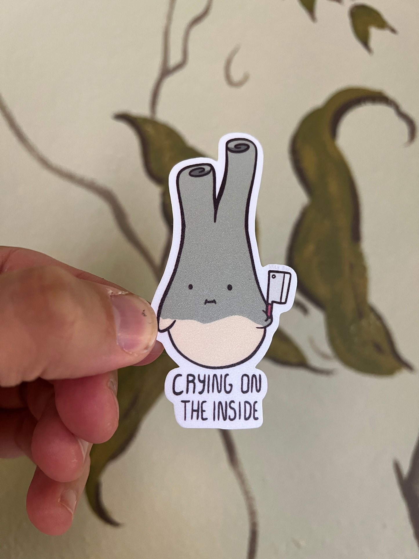 Crying on the inside onion - cute vinyl sticker