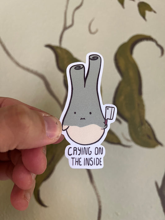 Crying on the inside onion - cute vinyl sticker