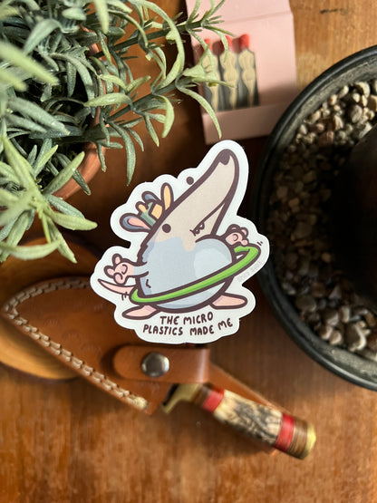 The Microplastics Made Me - vinyl sticker