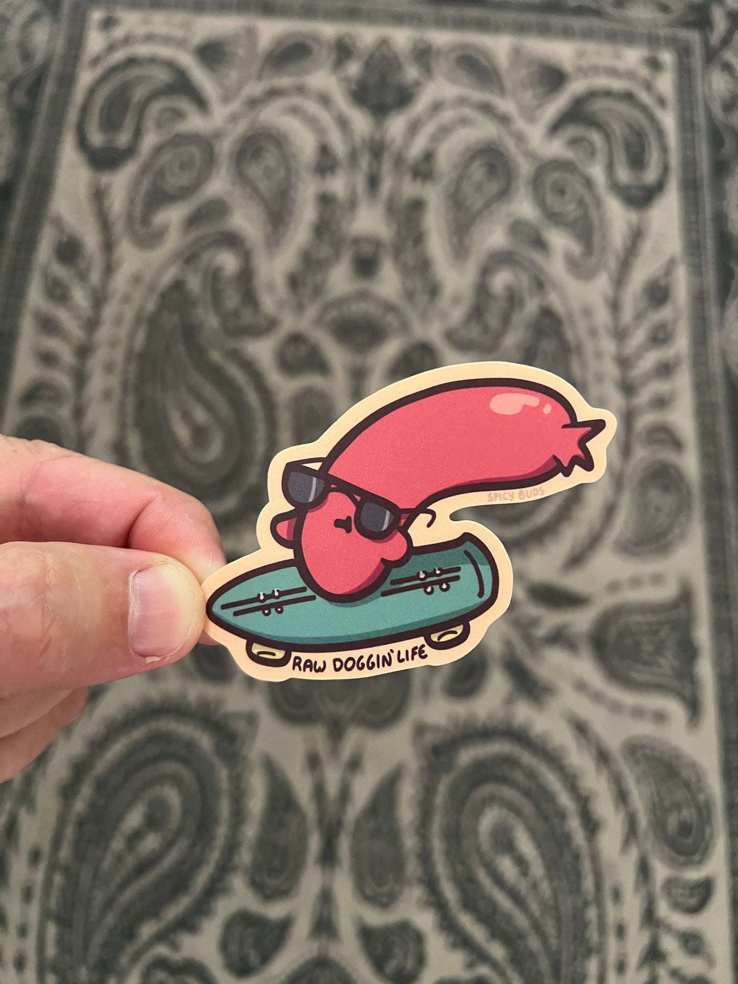 Raw Doggin' Life - funny vinyl sticker