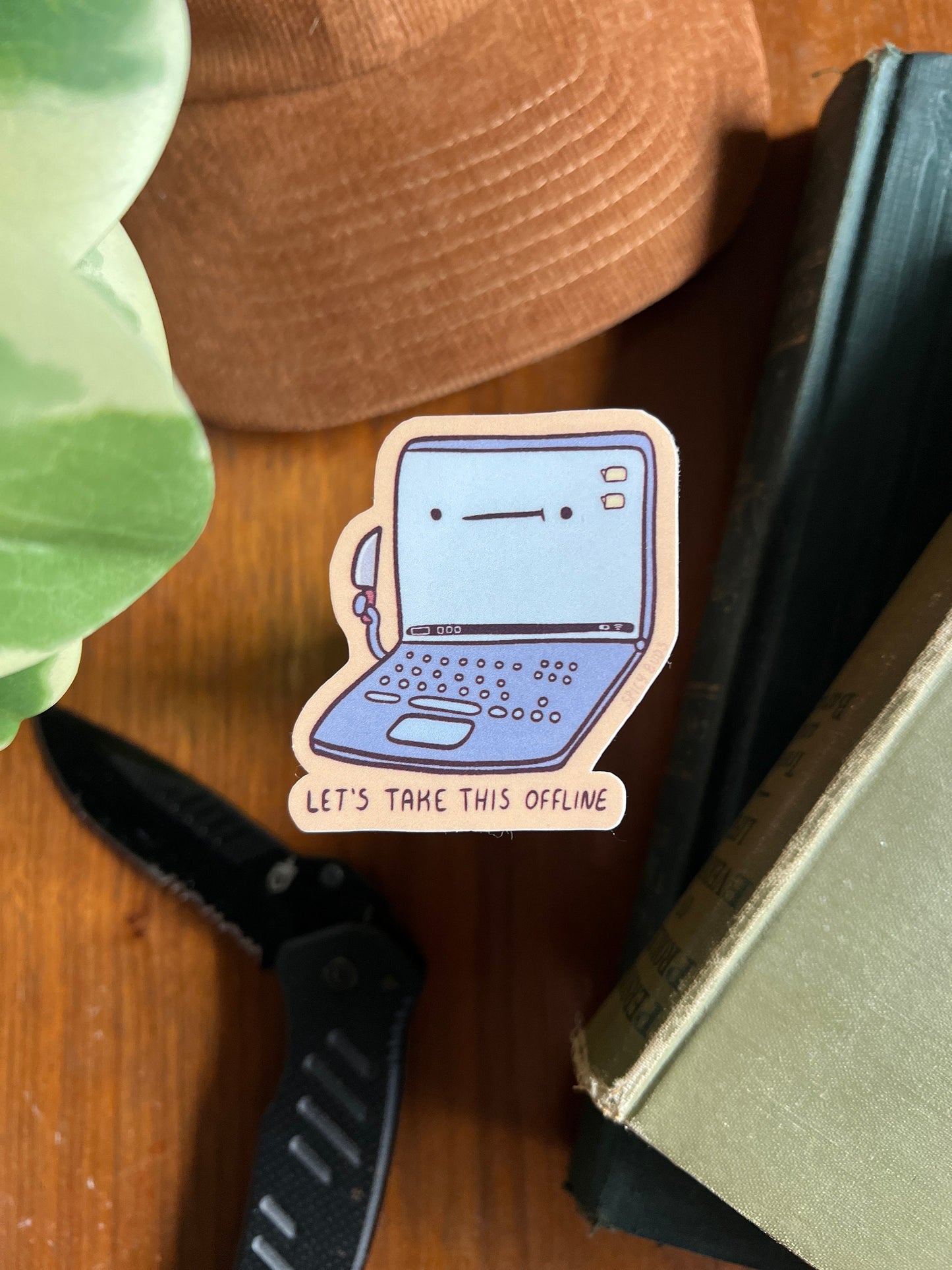 Let's take this offline - cute funny sticker