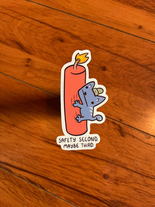 Safety Second cat - cute vinyl sticker