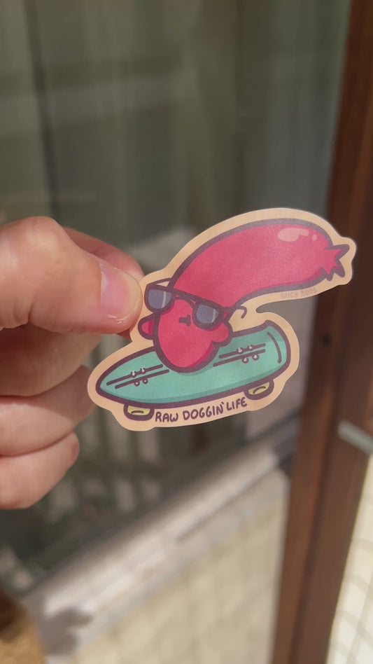 Raw Doggin' Life - funny vinyl sticker